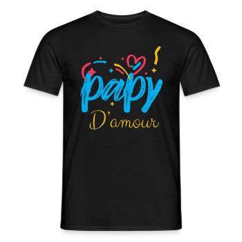 Mon Papy D'Amour Je Peux Compter Sur Lui - T-shirt homme - noir - Devant - AI Model Male 178 light (178cm)