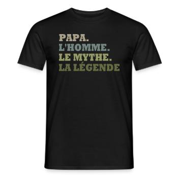 Cadeau pour Papa l'homme, le mythe, la légende. - T-shirt homme - noir - Devant - AI Model Male 178 light (178cm)