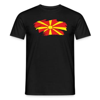 Mazedonien - Balkan Македонија Flagge - Männer T-Shirt - Schwarz - Vorne - AI Model Male 178 light (178cm)