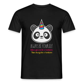 Pandicorn Panda Einhorn Fantasy Trend Geschenk - Männer T-Shirt - Schwarz - Vorne - AI Model Male 178 light (178cm)