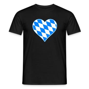 Drapeau de coeur de Bavière Fahne I love cadeau - T-shirt homme - noir - Devant - AI Model Male 178 light (178cm)
