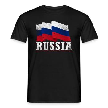 Drapeau de la Russie - T-shirt homme - noir - Devant - AI Model Male 178 light (178cm)