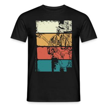 Guitariste de Blues Vintage - T-shirt homme - noir - Devant - AI Model Male 178 light (178cm)