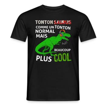 Tonton Cool Tonton Dinosaure Cadeau Homme - T-shirt homme - noir - Devant - AI Model Male 178 light (178cm)