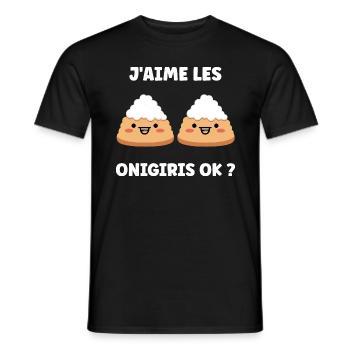 Onigiri japonais - T-shirt homme - noir - Devant - AI Model Male 178 light (178cm)
