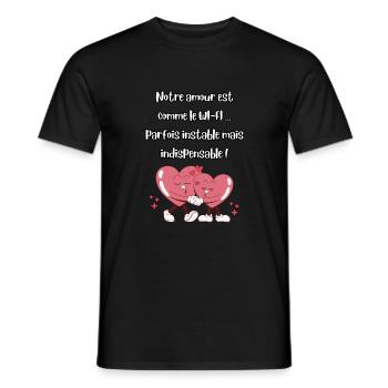 Humorous Valentine's Day Love Statement - Men's T-Shirt - black - Front - AI Model Male 178 light (178cm)