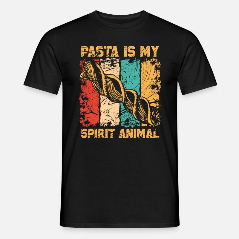 Pasta Nudel Geschenk - Männer T-Shirt - Schwarz