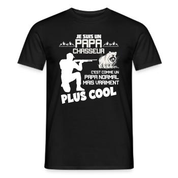 Papa Chasseur le Seul - T-shirt homme - noir - Devant - AI Model Male 178 light (178cm)
