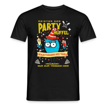 Lustiges Partymuffel Party Shirt - Männer T-Shirt - Schwarz - Vorne - AI Model Male 178 light (178cm)