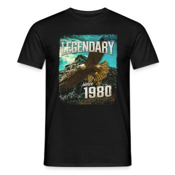 Legendary since 1980 - Men's T-Shirt - black - Front - AI Model Male 178 light (178cm)