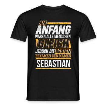 SEBASTIAN - Die Besten - Männer T-Shirt - Schwarz - Vorne - AI Model Male 178 light (178cm)