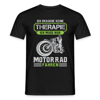 Motorrad Therapie - Männer T-Shirt - Schwarz - Vorne - AI Model Male 178 light (178cm)