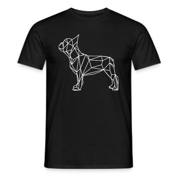Polygon French Bulldog Pet Geometry - Men's T-Shirt - black - Front - AI Model Male 178 light (178cm)