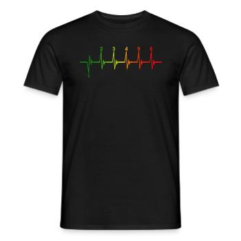 Motorcycle Heartbeat Gear Shift Graphic - Men's T-Shirt - black - Front - AI Model Male 178 light (178cm)