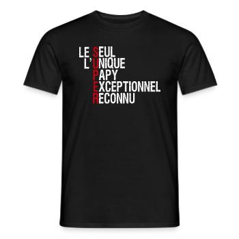 Super Papy Unique Exceptionnel - T-shirt homme - noir - Devant - AI Model Male 178 light (178cm)