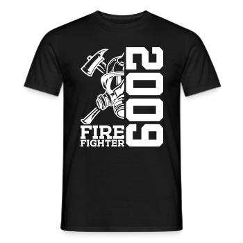 17E ANNIVERSAIRE BRIGADE DES POMPIERS EN 2009 - T-shirt homme - noir - Devant - AI Model Male 178 light (178cm)