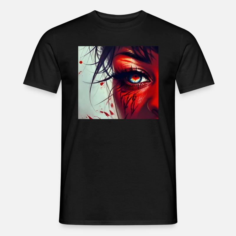 Painted in red - Männer T-Shirt - Schwarz