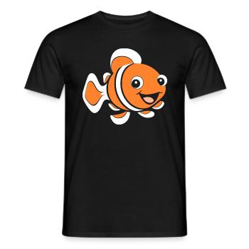 Humour petit poisson clown - T-shirt homme - noir - Devant - AI Model Male 178 light (178cm)