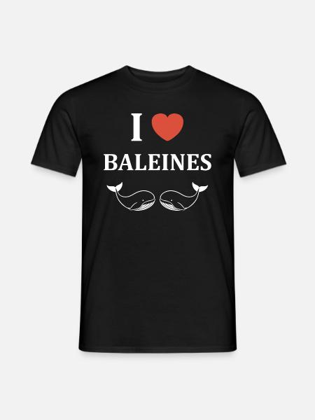 Baleines bleu Amour baleine - T-shirt homme - noir