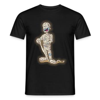 Old Funny Halloween Mummy - Men's T-Shirt - black - Front - AI Model Male 178 light (178cm)