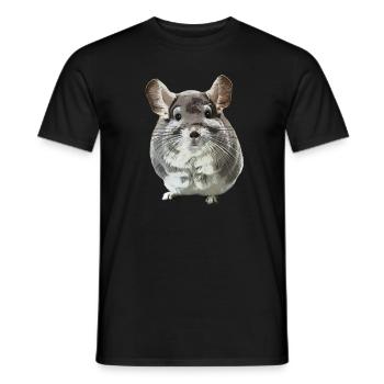 Masque de chinchilla - T-shirt homme - noir - Devant - AI Model Male 178 light (178cm)