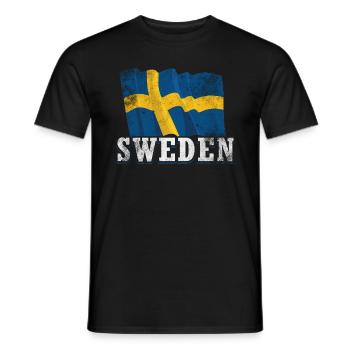Schweden Flagge - Männer T-Shirt - Schwarz - Vorne - AI Model Male 178 light (178cm)