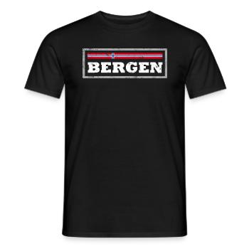 Bergen - Männer T-Shirt - Schwarz - Vorne - AI Model Male 178 light (178cm)
