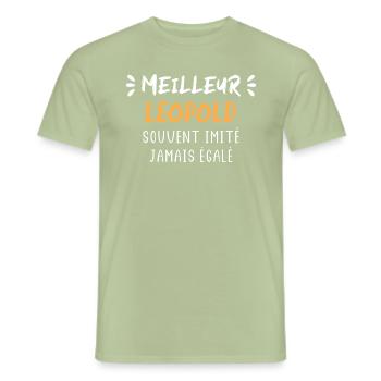 Souvent imité jamais égalé meilleur LEOPOLD - T-shirt homme - vert sauge - Devant - AI Model Male 178 light (178cm)