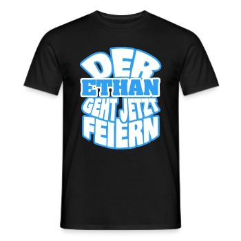 Party Feiern it Ethan - Männer T-Shirt - Schwarz - Vorne - AI Model Male 178 light (178cm)