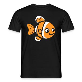 Humour petit poisson clown - T-shirt homme - noir - Devant - AI Model Male 178 light (178cm)