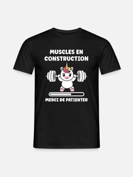 Humour musculation - T-shirt homme - noir