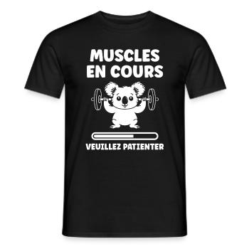 Humour musculation - T-shirt homme - noir - Devant - AI Model Male 178 light (178cm)