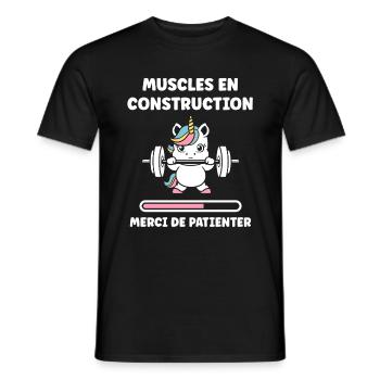 Humour musculation - T-shirt homme - noir - Devant - AI Model Male 178 light (178cm)