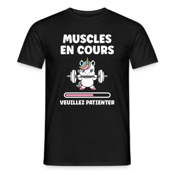 Humour musculation - T-shirt homme - noir - Devant - AI Model Male 178 light (178cm)