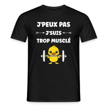 Animaux Humour musculation - T-shirt homme - noir - Devant - AI Model Male 178 light (178cm)