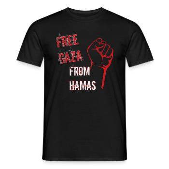 free gaza from - Men's T-Shirt - black - Front - AI Model Male 178 light (178cm)