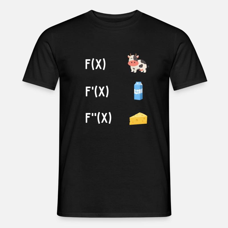 Mathematik Ableitung Mathe Lehrer Schule Kuh Milch - Männer T-Shirt - Schwarz