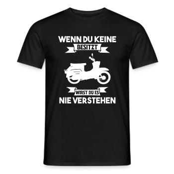 Spruch Simson Schwalbe KR51 DDR Zweitakt Osten - Männer T-Shirt - Schwarz - Vorne - AI Model Male 178 light (178cm)
