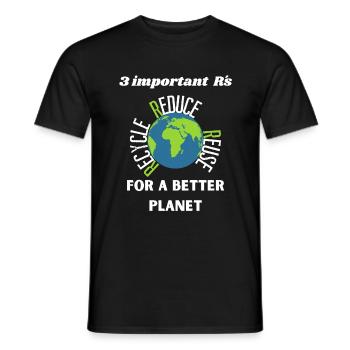 The 3 important Rs for the Planet - Männer T-Shirt - Schwarz - Vorne - AI Model Male 178 light (178cm)