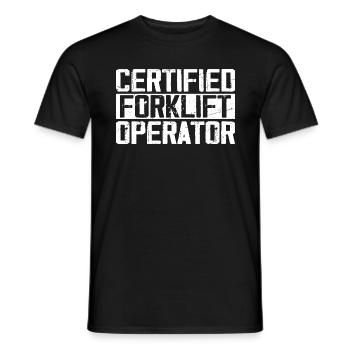 Certified Forklift Operator - Men's T-Shirt - black - Front - AI Model Male 178 light (178cm)