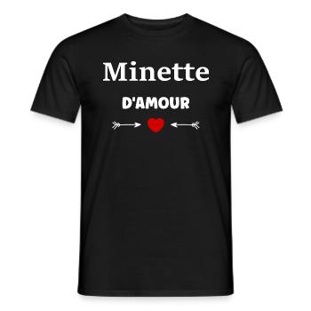 minette - T-shirt homme - noir - Devant - AI Model Male 178 light (178cm)