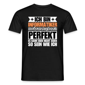 Perfekter Informatiker - Männer T-Shirt - Schwarz - Vorne - AI Model Male 178 light (178cm)