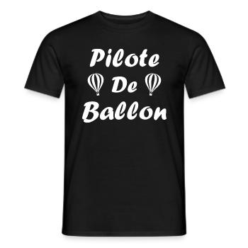 Humour Montgolfière - T-shirt homme - noir - Devant - AI Model Male 178 light (178cm)