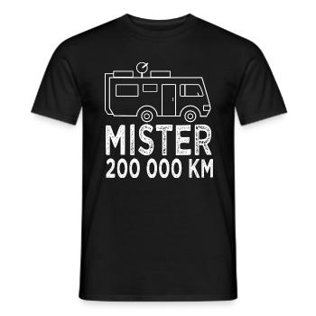 Campingplatz Mister 200.000 km Wohnmobil Geschenk - Männer T-Shirt - Schwarz - Vorne - AI Model Male 178 light (178cm)