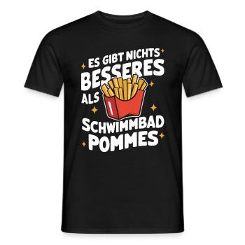 Frites, frites, restauration rapide - T-shirt homme - noir - Devant - AI Model Male 178 light (178cm)