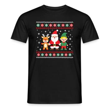 Dabbing Santa Rentier Elf Ugly Christmas - Männer T-Shirt - Schwarz - Vorne - AI Model Male 178 light (178cm)