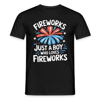 Pyrotechnics Fireworks Pyrotechnics - Men's T-Shirt - black - Front - AI Model Male 178 light (178cm)