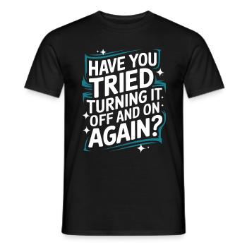 Technischer Support Computerfreak Nerd - Männer T-Shirt - Schwarz - Vorne - AI Model Male 178 light (178cm)