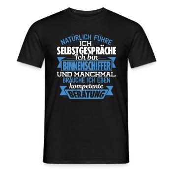 BINNENSCHIFFER - KOMPETENTE BERATUNG - Männer T-Shirt - Schwarz - Vorne - AI Model Male 178 light (178cm)