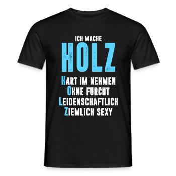 HOLZ - Männer T-Shirt - Schwarz - Vorne - AI Model Male 178 light (178cm)
